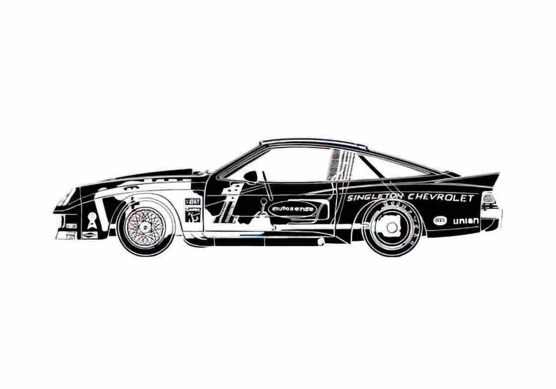 Blueprint Chevrolet Monza Racer Coupe 1980 A4 Photo Print
