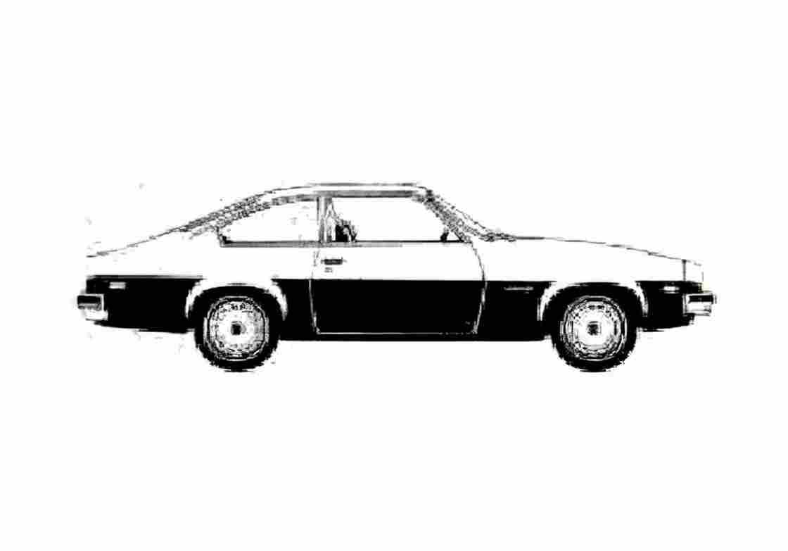 Blueprint Chevrolet Monza S Hatchback Coupe 1976 A4 Photo Print