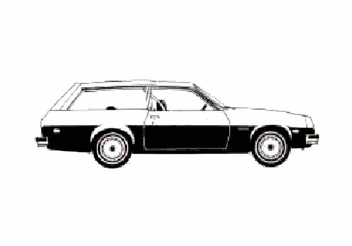 Blueprint Chevrolet Monza Wagon 1976 A4 Photo Print
