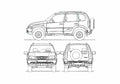 Blueprint Chevrolet Niva GLS SUV 2009 A4 Photo Print