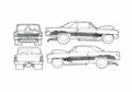 Blueprint Chevrolet Nova Pro Street Coupe 1966 A4 Photo Print