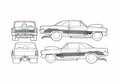 Blueprint Chevrolet Nova Street Machine Coupe 1966 A4 Photo Print