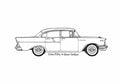 Blueprint Chevrolet One Fifty Sedan 1957 A4 Photo Print
