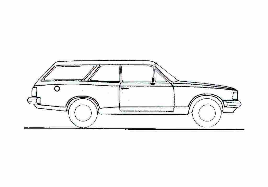 Blueprint Chevrolet Opala Caravan Wagon 1981 A4 Photo Print