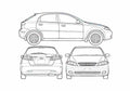 Blueprint Chevrolet Optra 5 door Hatchback 2007 A4 Photo Print