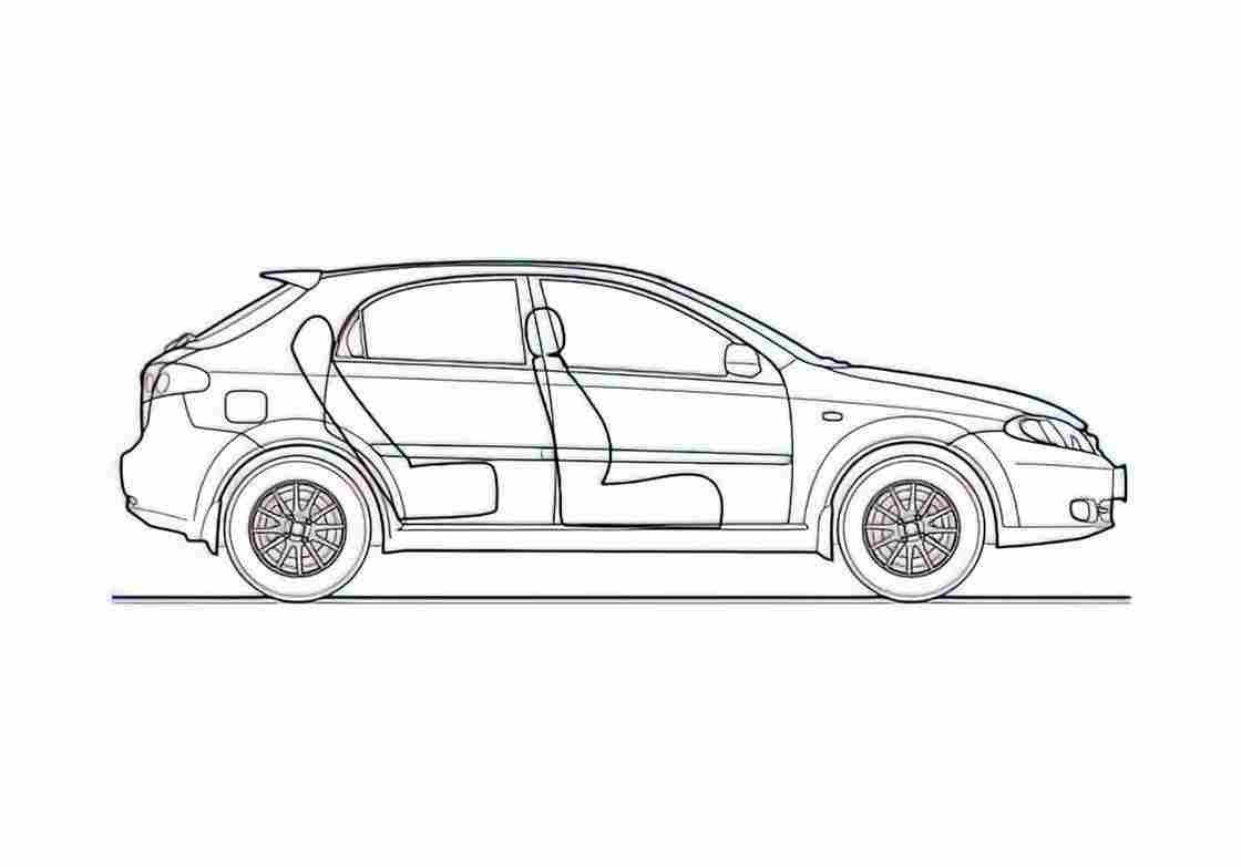 Blueprint Chevrolet Optra SRV 5 door Hatchback 2006 A4 Photo Print
