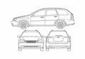 Blueprint Chevrolet Optra Station Wagon 2006 A4 Photo Print