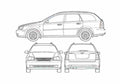 Blueprint Chevrolet Optra Wagon 2007 A4 Photo Print