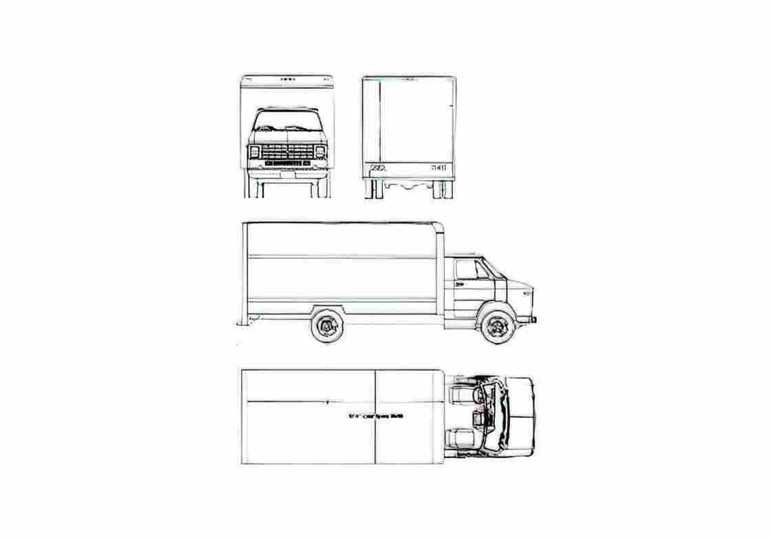 Blueprint Chevrolet P Hi Cube Van 1990 A4 Photo Print