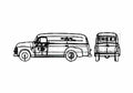Blueprint Chevrolet Panel Delivery 3805 Van 1954 A4 Photo Print