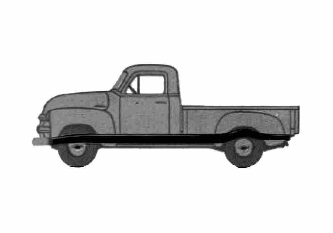 Blueprint Chevrolet Pick up 3104 Pick up 1954 A4 Photo Print