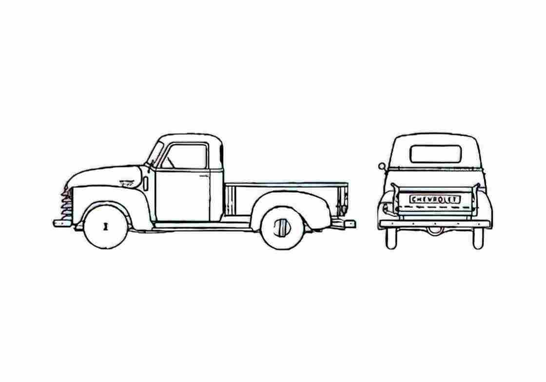Blueprint Chevrolet Pick up 3104 Truck 1948 A4 Photo Print