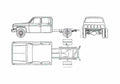 Blueprint Chevrolet Pick up Crew Cab Chassis Pick up 1990 A4 Photo Print