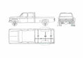 Blueprint Chevrolet Pick up Crewcab Pick up 1990 A4 Photo Print