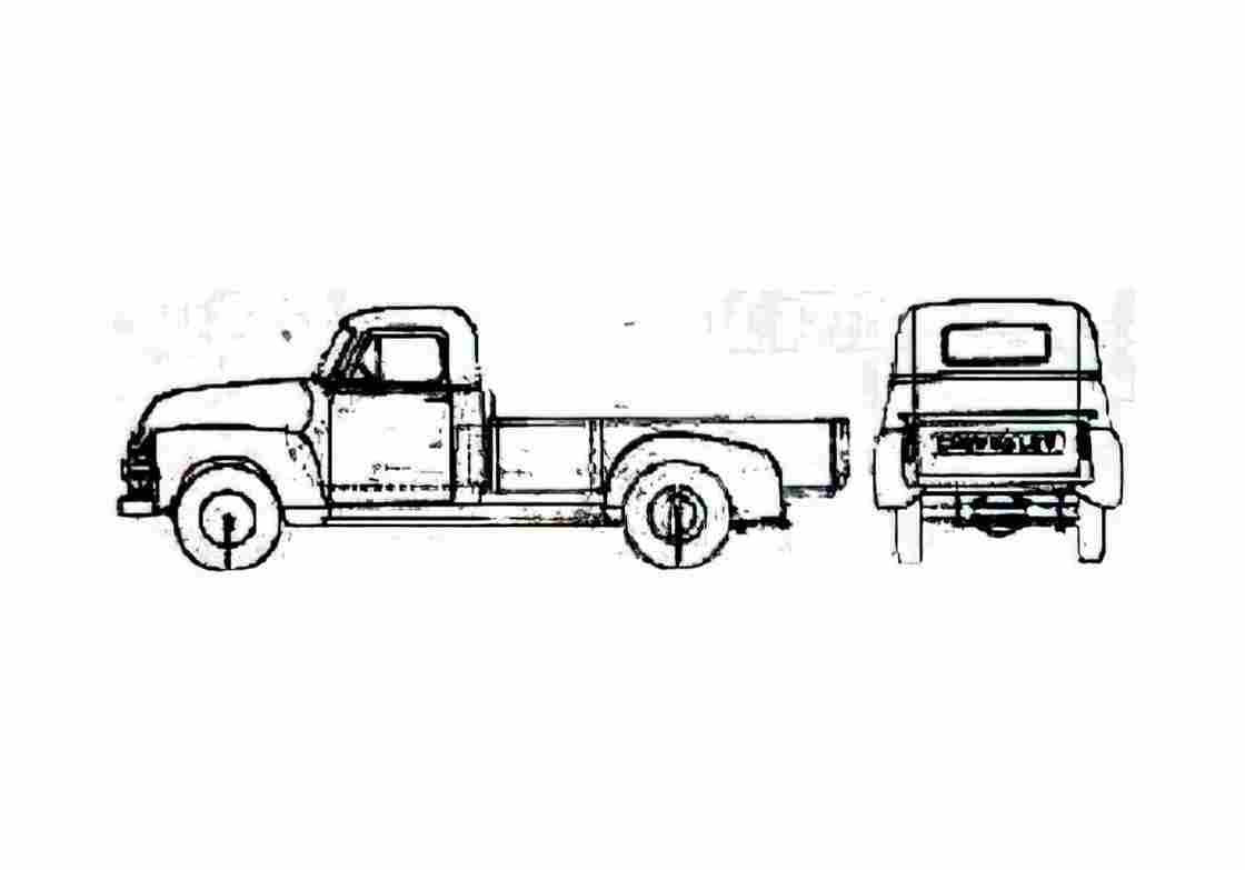 Blueprint Chevrolet Pick up Heavy Duty 3804 Pick up 1954 A4 Photo Print