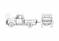Blueprint Chevrolet Pick up Light Duty 3104 Pick up 1954 A4 Photo Print