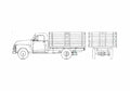 Blueprint Chevrolet Pick up Stake 3809 Pick up 1954 A4 Photo Print