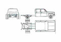 Blueprint Chevrolet R3500 Chassis Cab Pick up 1990 A4 Photo Print