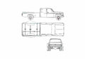 Blueprint Chevrolet R3500 Crew Cab Pick up 1990 A4 Photo Print