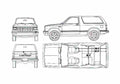 Blueprint Chevrolet S 10 2 door Wagon 1990 A4 Photo Print