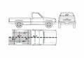 Blueprint Chevrolet S 10 Long Bed Pick up 1990 A4 Photo Print