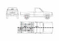Blueprint Chevrolet S 10 Short Bed Pick up 1990 A4 Photo Print