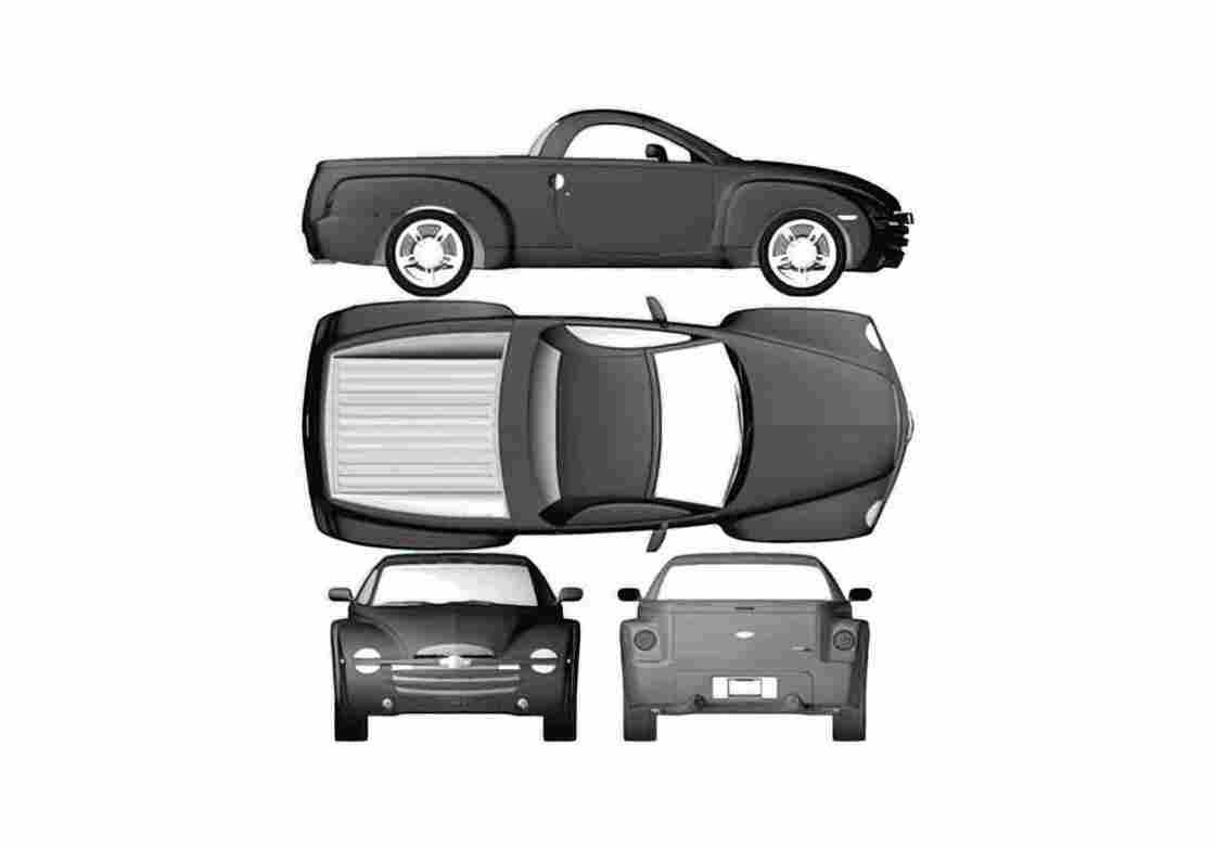 Blueprint Chevrolet SSR Ute Coupe 2007 A4 Photo Print