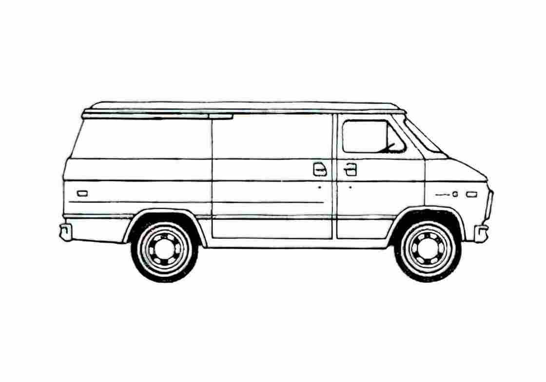 Blueprint Chevrolet SWB Van 1979 A4 Photo Print