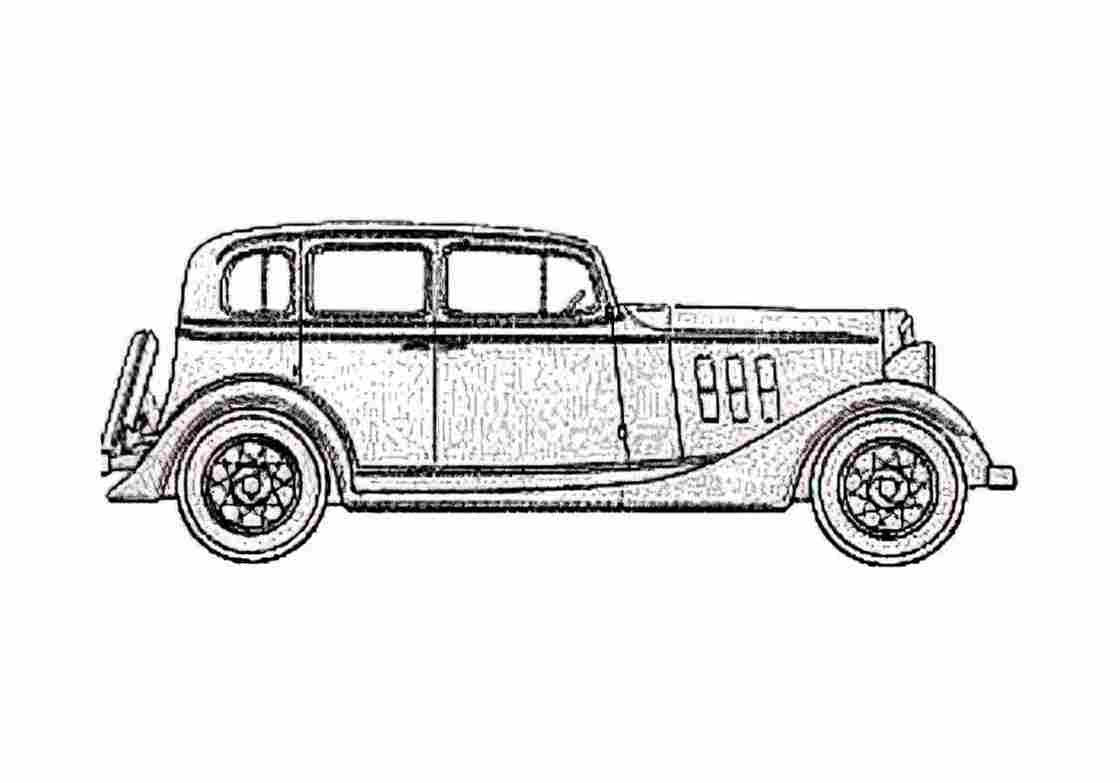 Blueprint Chevrolet Sedan 1933 A4 Photo Print