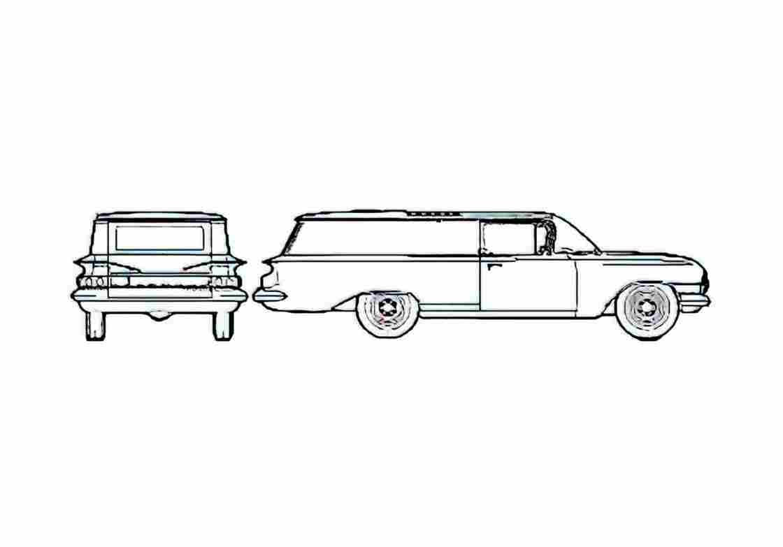 Blueprint Chevrolet Sedan Delivery Wagon 1960 A4 Photo Print