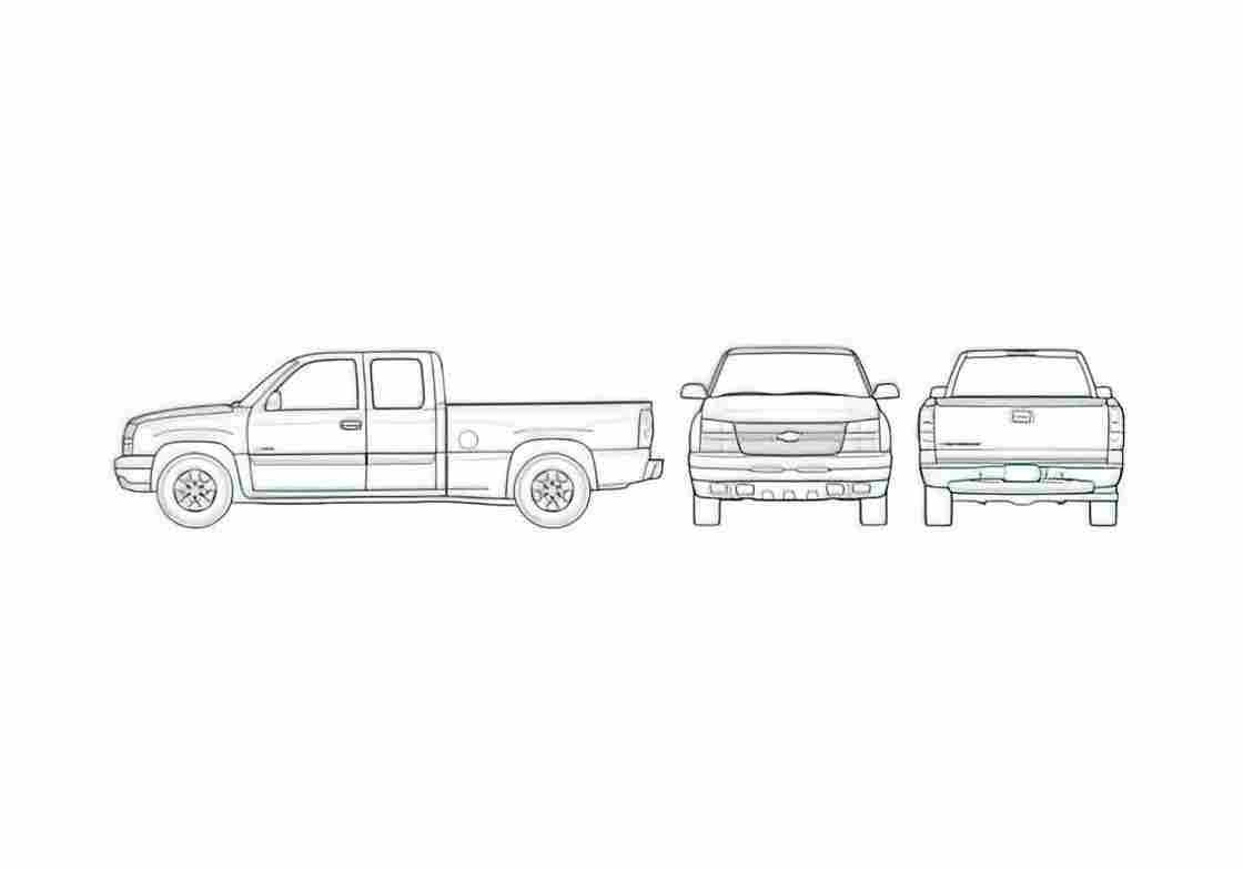 Blueprint Chevrolet Silverado GMT800 Pick up 2007 A4 Photo Print