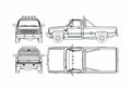 Blueprint Chevrolet Silverado Pick up 1986 A4 Photo Print