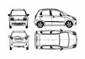 Blueprint Chevrolet Spark Hatchback 2004 A4 Photo Print