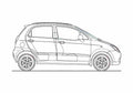 Blueprint Chevrolet Spark LT Hatchback 2007 A4 Photo Print