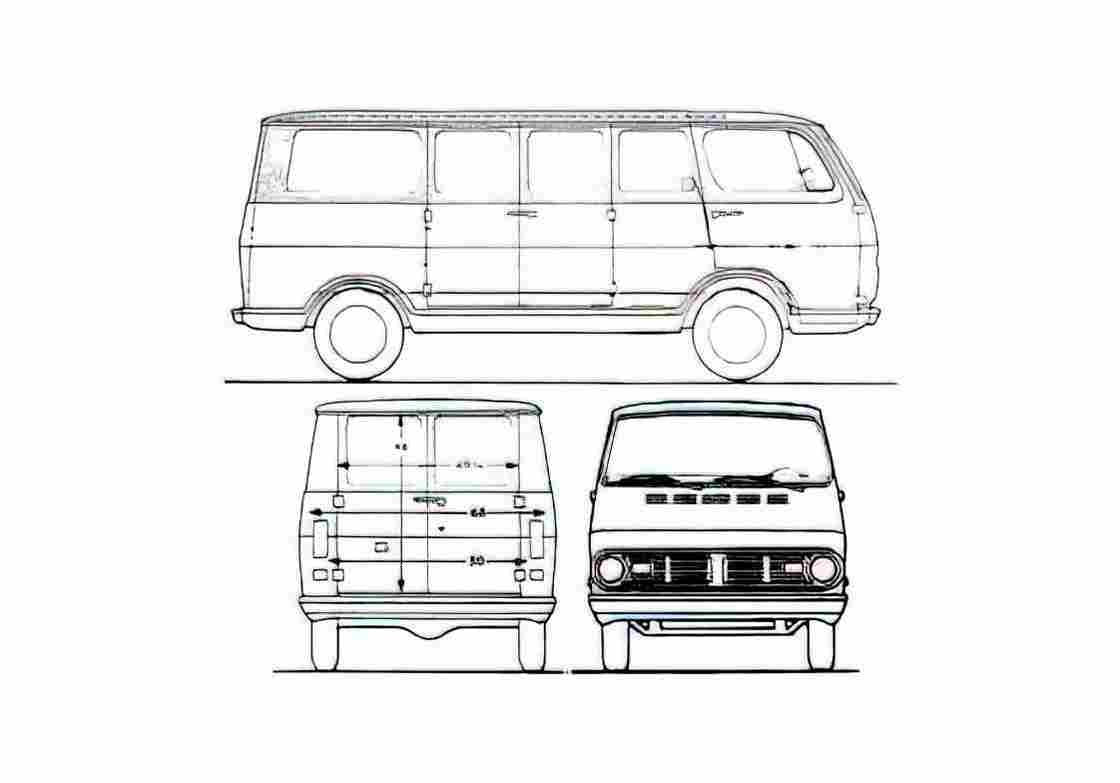 Blueprint Chevrolet Sport Van 108 Minivan 1967 A4 Photo Print