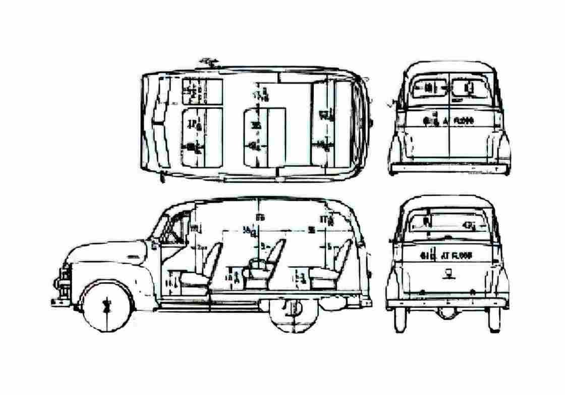 Blueprint Chevrolet Suburban Carryall 3106 Wagon 1954 A4 Photo Print