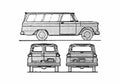 Blueprint Chevrolet Suburban Carryall SUV 1964 A4 Photo Print