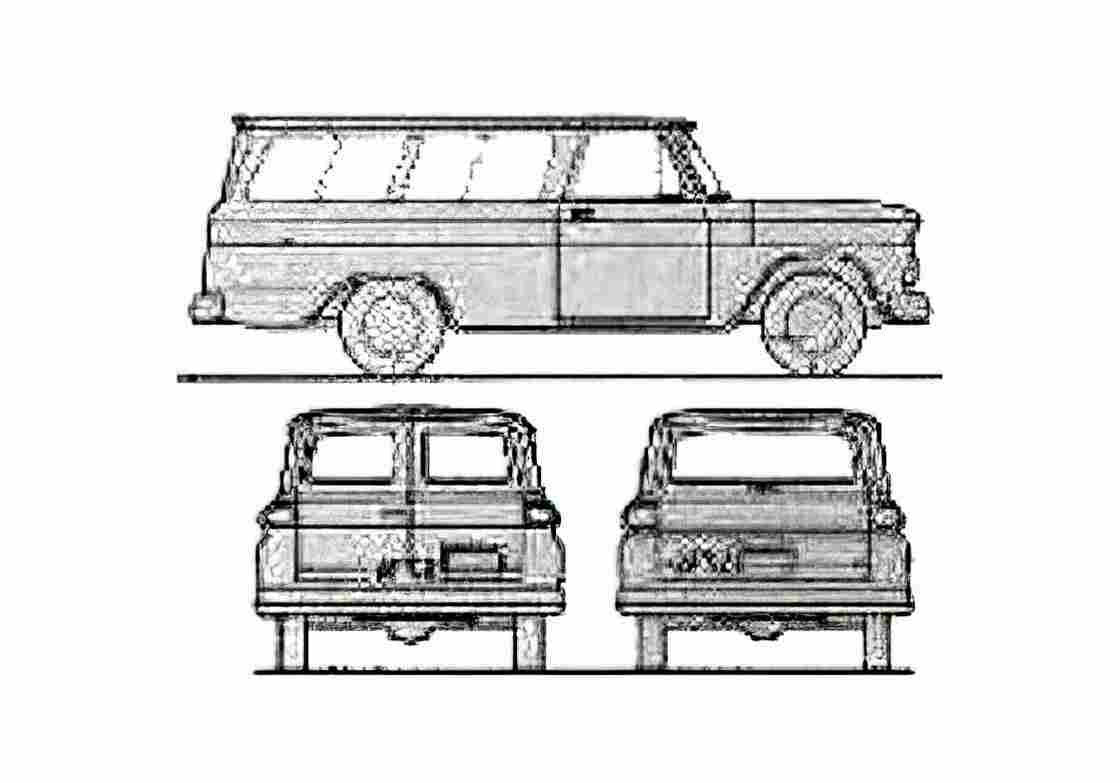 Blueprint Chevrolet Suburban Carryall SUV 1964 A4 Photo Print