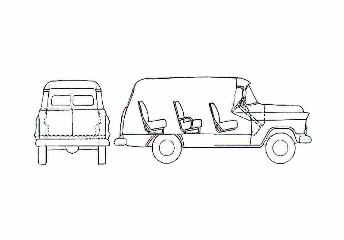 Blueprint Chevrolet Suburban Carryall Truck 1956 A4 Photo Print