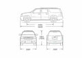 Blueprint Chevrolet Suburban GMT900 SUV 2007 A4 Photo Print