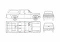 Blueprint Chevrolet Suburban SUV 1984 A4 Photo Print