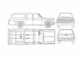 Blueprint Chevrolet Suburban SUV 1990 A4 Photo Print