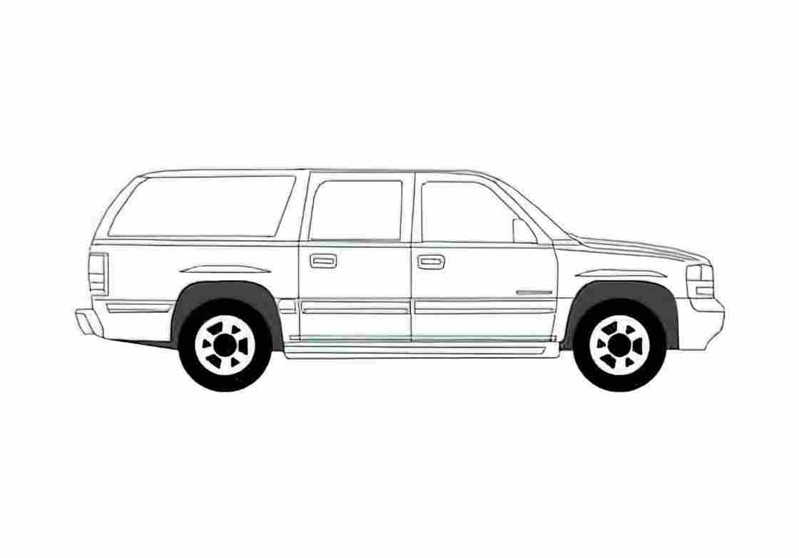 Blueprint Chevrolet Suburban SUV 2006 A4 Photo Print