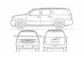 Blueprint Chevrolet Suburban SUV 2009 A4 Photo Print