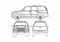 Blueprint Chevrolet Tahoe GMT800 SUV 2000 A4 Photo Print