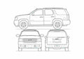 Blueprint Chevrolet Tahoe SUV 2009 A4 Photo Print