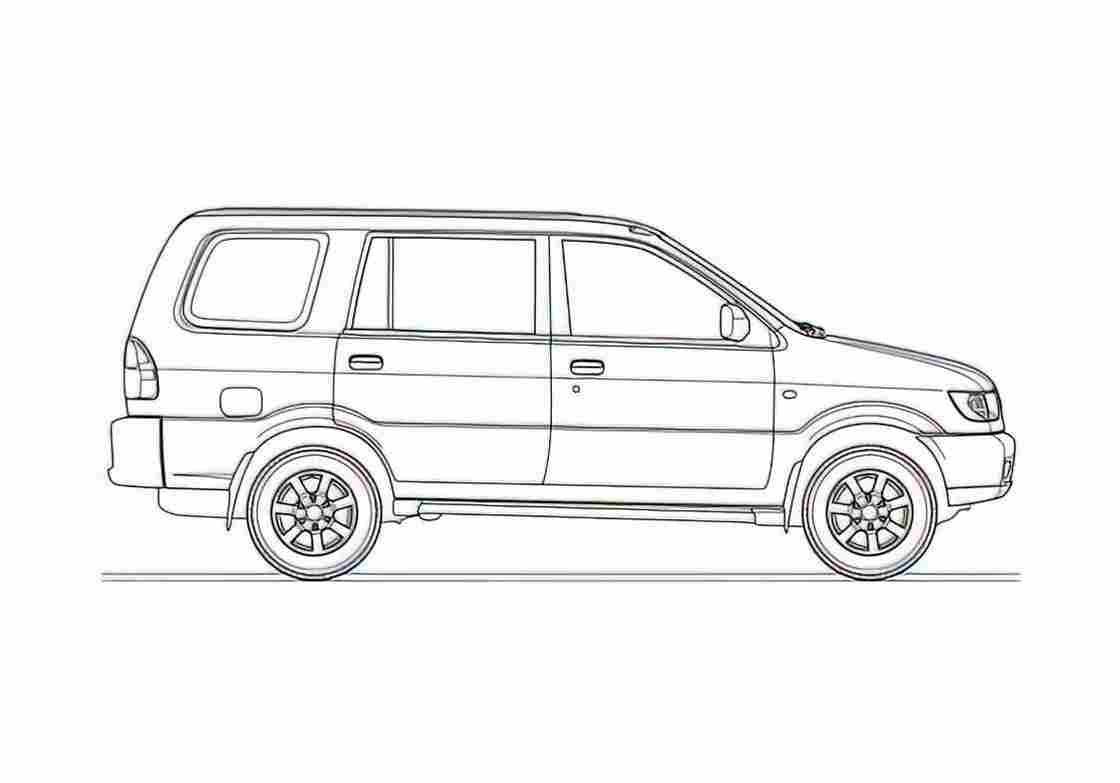 Blueprint Chevrolet Tavera SUV 2004 A4 Photo Print