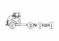 Blueprint Chevrolet Tractor Chassis 5103 Truck 1954 A4 Photo Print