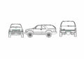 Blueprint Chevrolet TrailBlazer 3 door SUV 1999 A4 Photo Print