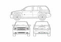Blueprint Chevrolet TrailBlazer SUV 2006 A4 Photo Print